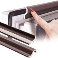 Burlete Para Ventanas, 2 Piezas, Burlete Para Ventanas Correderas, Doble Protección Contra El Invierno, Burlete Impermeable Para Ventanas, Marrón (1 Metro)