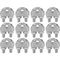 Cable Clip - M3 Stainless Steel U Bolt Saddle Clamp - For 3.2mm Wire Rope - 12 Pieces