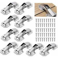 (bisagra Para Muebles De 3 Pulgadas Y 90°), 10 Bisagras Para Puertas De Armarios, Bisagras Para Puertas De Cocina, Bisagras Invisibles, Compatibles Con Tornillos, Aptas Para Crezuo-crezuo