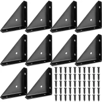 10 Piezas De Ángulos De Metal, Esquina Metálica Negra De 90 Grados, Conector De Ángulo, Esquina De Metal Para Muebles, Fijación De Ángulo, Esquinas Triangulares Metálicas Para Muebles De Madera, Mesas