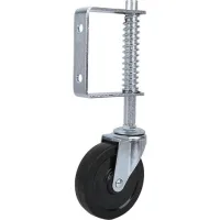 Age 4" Roue De Porte En Caoutchouc, Roulette Pivotante À Ressort, Roulette Charge Lourde, Roulette Pivotante Pour Transport Industriel Pour Portail Capacité De Charge De 220 Lb/100kg