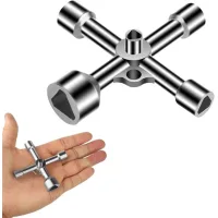 Llave Triangular - Cuatro Vías - 5 Tamaños De Diámetro Interior: 5 Mm/8 Mm/9 Mm/10 Mm/13 Mm - Llave Para Armario Eléctrico - Llave Triangular