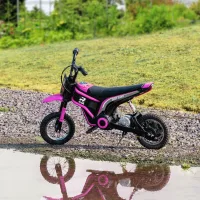 Motocicleta Eléctrica Para Niños, Motocicleta Infantil De 24 V Con Bocina, Luz, Acelerador De Puño, 8-16 Km/h, 8-12 Años, Rosa