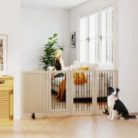 Puerta De Seguridad Independiente Para Mascotas, Puerta Para Perros Con Puerta, 4 Paneles, Para Pasillo, Escaleras, Marco De Puerta, Mdf, Acero