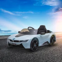 Coche Eléctrico Para Niños De 3 A 8 Años, 6v, Con Licencia Oficial Bmw I8 Coupé, Mando A Distancia, 2 Puertas, Luces Y Música. Coche De Juguete Eléctrico De Pp Y Metal, 115 X 72,5 X 46 Cm, Azul.