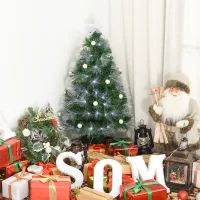 Árbol De Navidad Artificial De 90 Cm Con Luces Integradas Y 90 Ramas, Con Luces Led Y De Fibra Óptica, Y Base Plegable Extraíble.