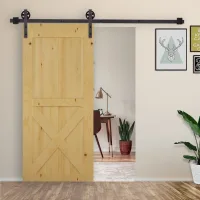 Kit Para Puerta Corredera De 183 Cm/6 Pies, 100 Kg Máx., Acero Al Carbono. Incluye Riel, 2 Ganchos, 2 Topes De Puerta, 2 Topes De Suelo Y 2 Juegos De Tornillos Y Pernos.
