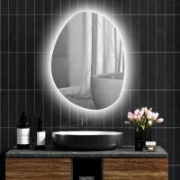 Espejo De Baño Con Luces Led En 3 Temperaturas De Color, 80x60cm, Espejo De Pared Moderno Reversible Retroiluminado Con Función De Memoria Antivaho En Cristal Templado, Ip44, Plateado.