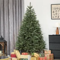 Árbol De Navidad Artificial De 180 Cm, Árbol De Navidad Falso Con Ramas Articuladas, Base Metálica Plegable, Estructura Modular De Fácil Montaje, Color Verde.