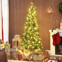 Árbol De Navidad Artificial De 180 Cm Con Luces Blancas Y De Colores Integradas En 9 Modos Y 899 Ramas Ignífugas. Abeto Denso Y Realista Con Base Metálica Plegable Para El Hogar.