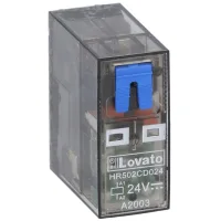 Mini Relé Lovato 8a 2 Interruptores 24vdc + Led Hr502cd024