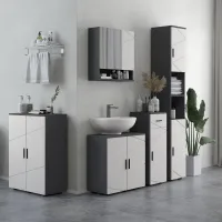 Armario De Baño Con Puerta De Espejo, Estantes Ajustables, Capacidad De Carga De Hasta 15 Kg, Blanco.