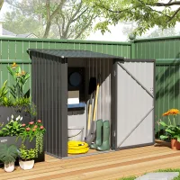 Caseta De Jardín De Acero Outsunny De 100 X 103 X 160 Cm, Gris Oscuro.