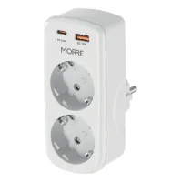 Morre Adappter Zasilana 4w1 2 Gniazda, Usb-c 20w Pd, Usb-a 18w Qc