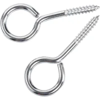 M5 65 Piton À Visser Anneau En Acier Inoxydable 304 Vis Mouton Oeil Rond Auto Taraudeuse Anneau À Bague Avec Attache Porte Loquet Boucle 10 Pcs+ 10 Tubes D'Expansion En Plastique