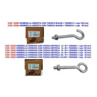 Mibricotienda - Hembrilla-cancamo Cerrada Con Tuerca Metrica 6x 50 70000603 (caja 100 Unidades)