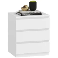 Cómoda 3 Cajones Con Cierre Suave Cajonera Para Salón Oficina Estilo Moderno 45x40x52,8 Cm Blanco
