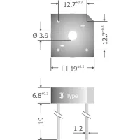 Diodo Puente Rectificador Diotec Kbpc808 800 V 8 A