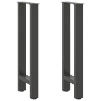 Juego De 2 Patas De Consola Ajustables Y Robustas 28 X 72-73 Cm Estética Moderna Acero Antracita 020057534