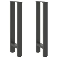 Juego De 2 Patas De Consola Modernas De 38 X 73 Cm Con Niveladores Regulables En Acero Antracita 020057538