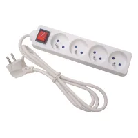 Regleta De Enchufes, 4 Tomas Con Interruptor - Cable De 3 M