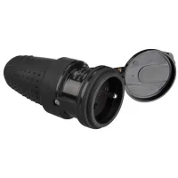 Zenitech - Perel Potente Enchufe De Contraste Ip44, Caucho, Resistente A La Intemperie, 16a, 3500w