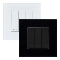 Interruptor Triple Con Marco Pc Modern Blanco