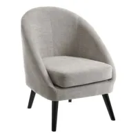 Sillón De Chenilla Gris Claro Con Patas De Madera De Catalpa Para Salón Casaselección