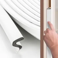 Banda De Sellado Para Puerta, 12 M, Banda De Aislamiento Acústico Y Térmico En Forma De V, Adecuada Para Grandes Espacios, Blanca.