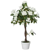 Plantas De Rosas Artificiales Planta Artificial Grande De 90 Cm Plantas Artificiales De Plastico Rosal En Maceta Arbol Artificial Como Real Para Sala De Estar Dormitorio Oficina Jardin Decoracio 21150