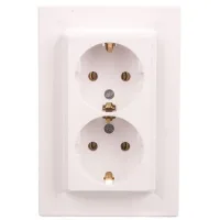 Enchufe Blanco Asfora Con 2 Terminales De Tornillo Schuko, 16a 250v Eph9900121