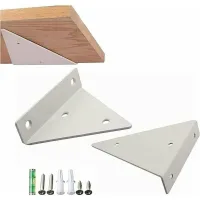 2 Pièces Supports Equerre Etagere,equerre Etagere Flottantes,supports Etagere Dissimulé Invisible,support Etageres Murales Triangle, Pour Chambre À Coucher Salon (blanc)