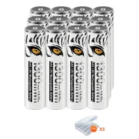Pilas Recargables, Cargador Usb, Alta Capacidad, 12 Pilas Aaa