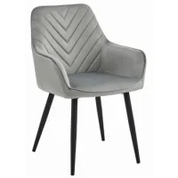 Silla De Comedor Terciopelo Valora Waav Asiento De Terciopelo Gris Plateado
