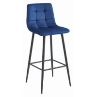 Taburete De Bar Terciopelo Valora Teoto Asiento De Terciopelo Azul Marino