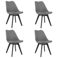 Set De 4 Silla De Comedor Polipropileno Valora Rikx Asiento Ergonómico Grafito