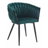 Silla De Comedor Terciopelo Valora Maya Asiento Ergonómico Verde