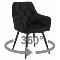 Silla De Comedor Tela De Terciopelo Valora Lukk360 Asiento De Terciopelo Negro