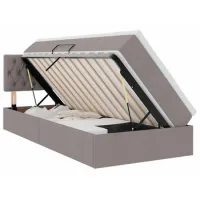 Cama Con Almacenamiento Y Colchón Taupé 100 X 200 Cm Terciopelo Vidaxl