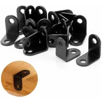 Paquete De 20 Escuadras De Fijación Pequeñas Negras, Escuadras Metálicas De 26x26 Mm Para Fijar Y Reparar Muebles, Refuerzo De Juntas.