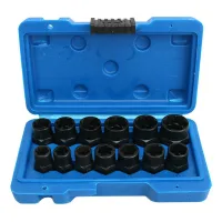 Juego De 13 Extractores De Tuercas  Juego De Extractores De Pernos Redondos  Extractores De Tornillos Hexagonales  Extractor De Espárragos Dañados Para Materiales De 8 A 19 Mm, 13 Tamaños
