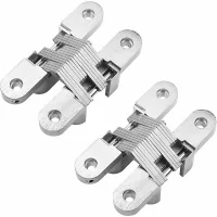Bisagras Plegables Ocultas, Bisagras Cruzadas, Bisagras Invisibles De Aleación De Zinc, Bisagras Invisibles Para Puertas, Fácil Instalación Para Puertas Plegables De Madera Y Acero Inoxidable - 2 Piez