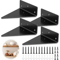 Soporte Para Estante - Soporte De Pared - Acero - Soporte Industrial Para Estante - 130x140mm - Soporte Para Estante Flotante De 4 Piezas - Estante De Pared