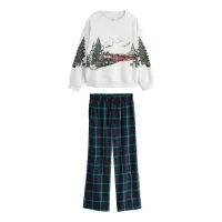 Next Pijama  navy / turquesa / marrón / gris claro