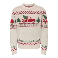 Only & Sons Jersey 'ONSX-MAS 1'  greige / verde / rojo