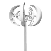 Aerogenerador De Eje Vertical, 5 Palas, Generación De Energía Eficiente, 24 V, Controlador Mppt Gratuito, Blanco 2-a