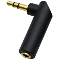 Adaptador Audio Estereo Jack 3.5 Mm Acodado Dorado  Negro