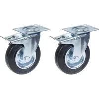 Ruedas - Zhongshan - 125mm - Caucho Negro - Juego De 2 - Capacidad 240kg