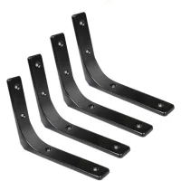 Escuadras De Fijación A La Pared, Soporte De Ángulo En Metal, 250 Mm X 200 Mm, Acabado Negro Brillante