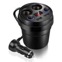 Chargeur De Voiture Double Usb Avec Fil Multifonction Allume-cigare Pour Téléphone Tablette Pc